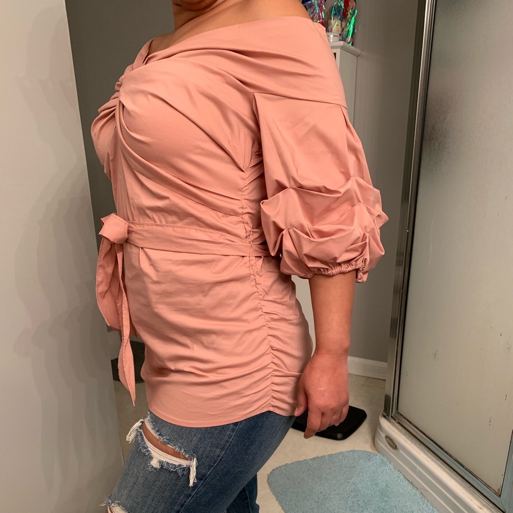 Off The Shoulder Pink Blouse